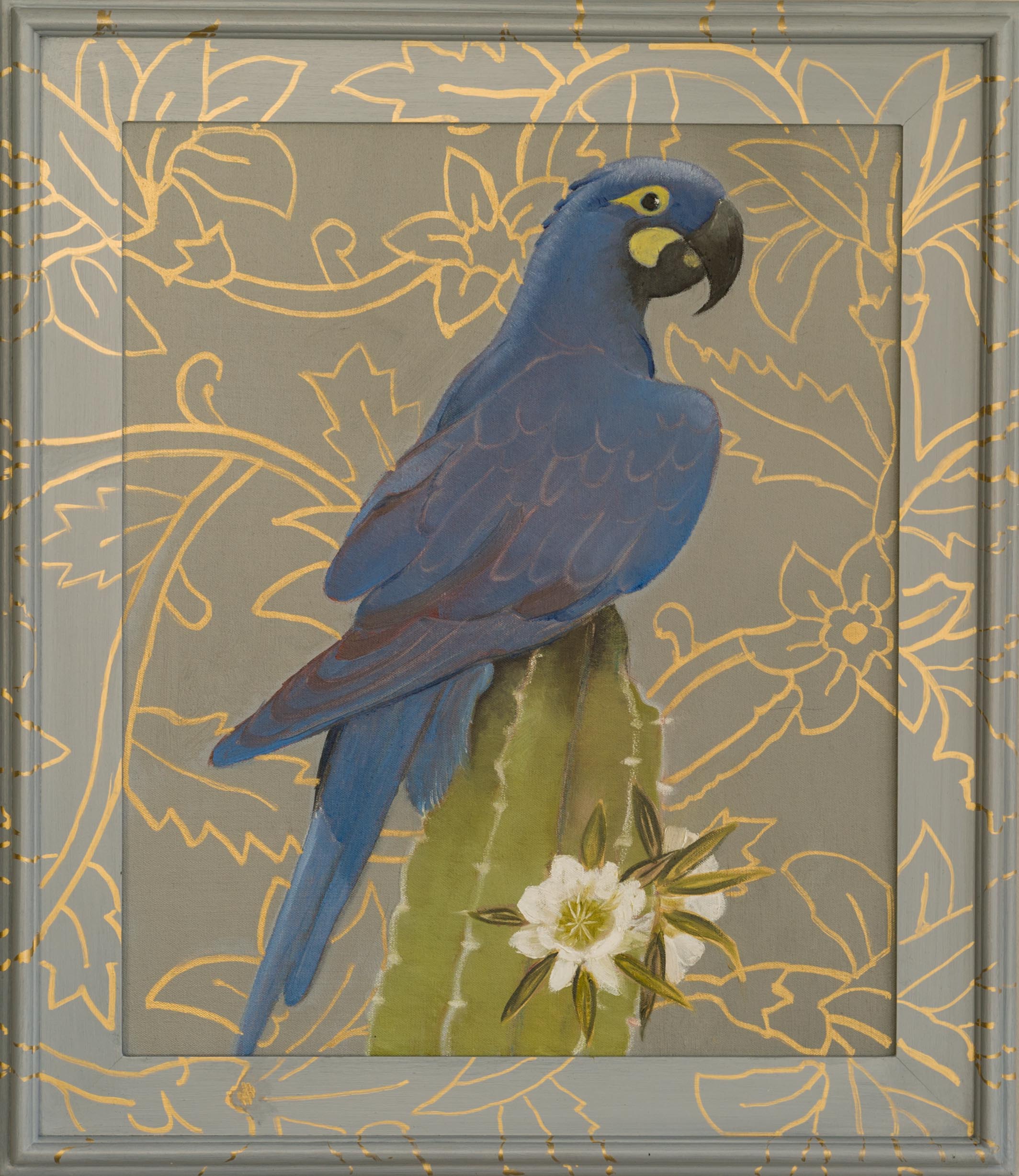 Hyacinth Parrot - 30x26 (framed) - Oil on canvas - 2015 web_